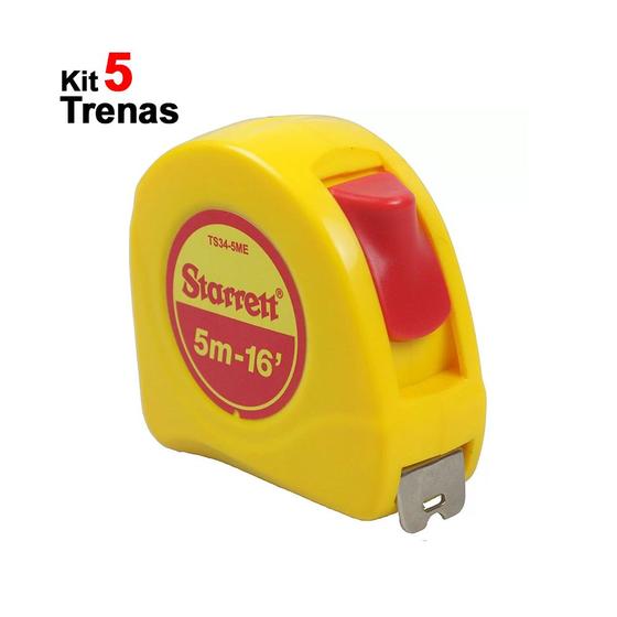 Imagem de 5 Trenas Fita de Aco 5 Metros x 19 Mm T34-5 - Starrett