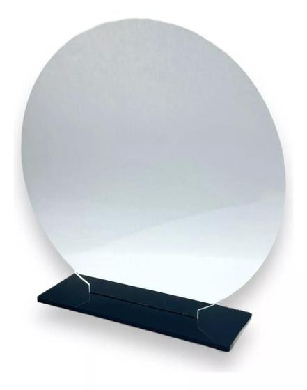 Imagem de 5 Troféus Redondos Acrílico Cristal 15,5cm C/base Preta
