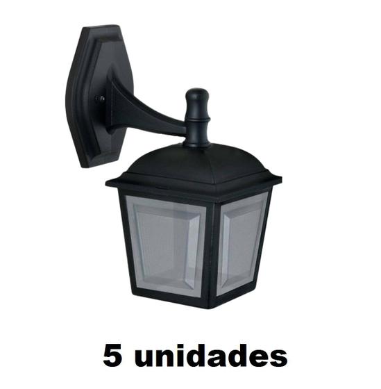 5 Un Arandela Parede Externa Colonial Termoplástico Preto AC984 Menor preço em 5 Un Arandela Parede Externa Colonial Termoplástico Preto AC984