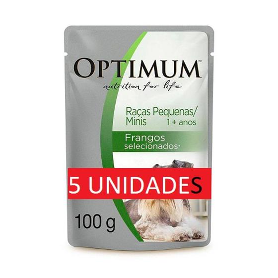 Imagem de 5 UN Sachê Optimum Cães  Adulto Raças Pequenas Sabor Frango