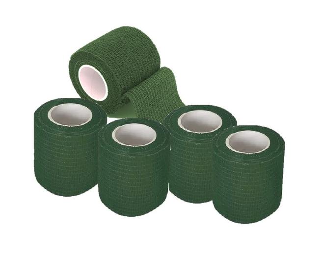 Imagem de 5 Unidades Bandagem Atadura Tam 5cmx4,5m Elastica Flexivel Hopeer - Verde