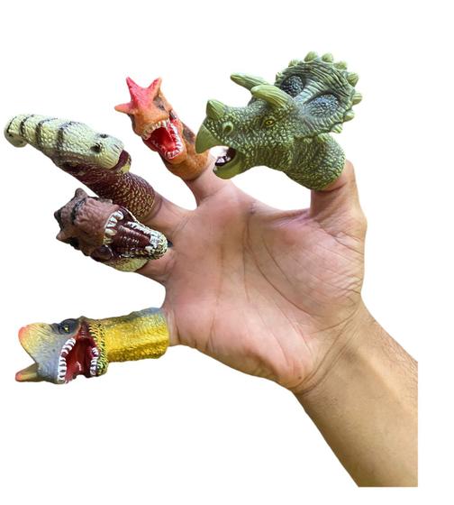 Imagem de 5 unidades Brinquedo Fantoche De Dedos Dinossauros Infantil