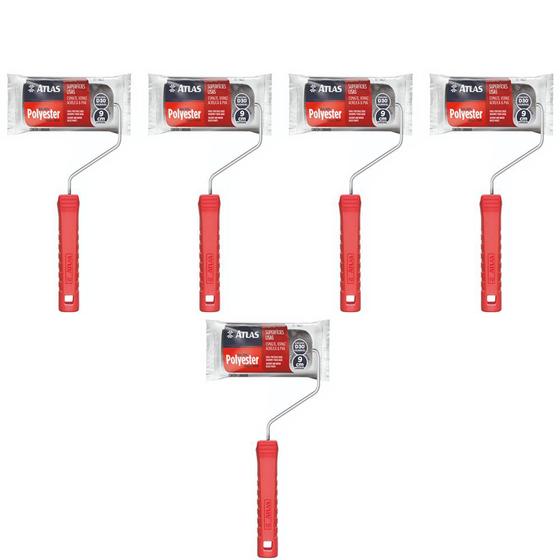 Imagem de 5 Unidades Rolo Espuma Pintura Atlas 9cm