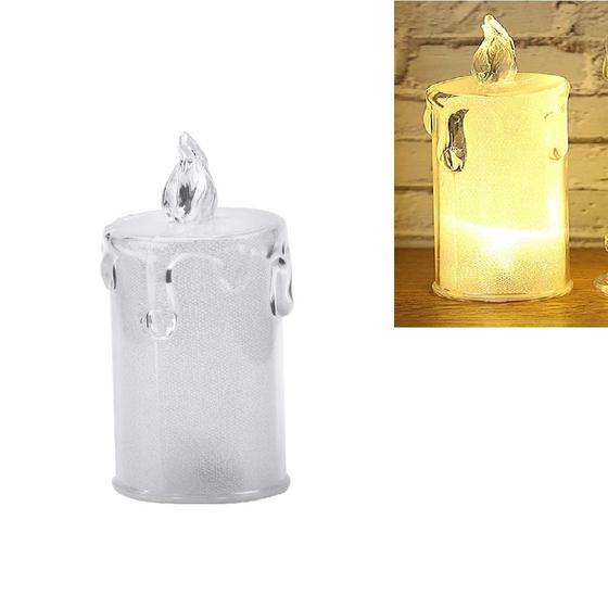 Imagem de 5 Velas Led Eletrônica Decorativa Acrilico Transparente Luz