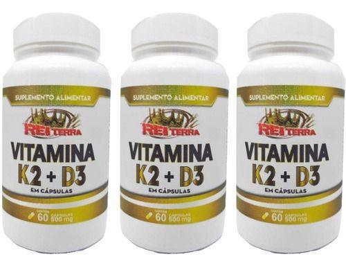 Imagem de 5 Vitamina K2 Mk7 65mcg + Vitamina D3 Colecalciferol 5mcg