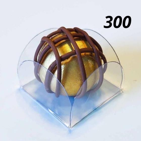 Imagem de 50~500Forminhas 4 Pétalas de Acetato Para Doces Finos - Forminhas 4 Pétalas Transparente - Caixetas de Acetato