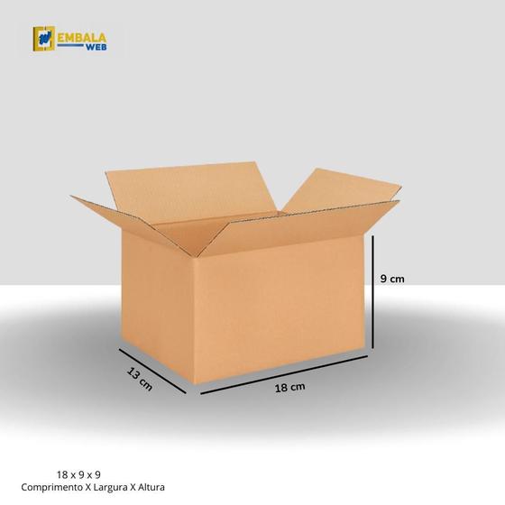 Imagem de 50 caixas de papelão tipo maleta para e-commerce 18x13x9