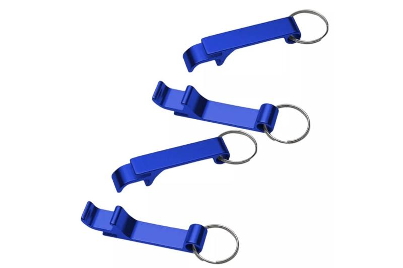 Imagem de 50 Chaveiros Abridor de Garrafa Liso sem marca ou Imagem em Liga de Alumínio na cor Azul