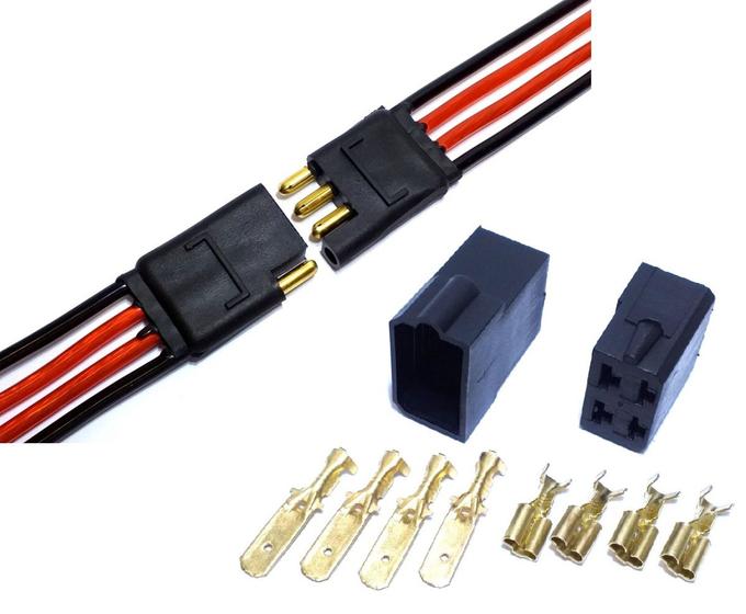 Imagem de 50 Conector 4 Vias Com Fio 4,0mm e 50 Conector 4 vias 6,3mm