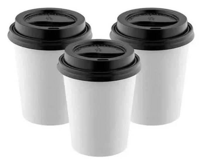 Imagem de 50 copo biodegradável para café 240 ml com tampa - Térmico