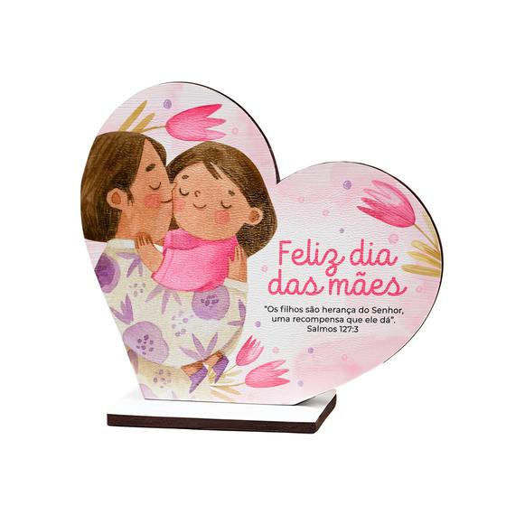 Imagem de 50 Coração MDF Símbolo Amor Gratidão Lembrança Dia das Mães
