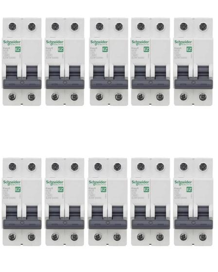 Imagem de 50 Disjuntores 32a Schneider Easy9 Curva C 2p Auto.