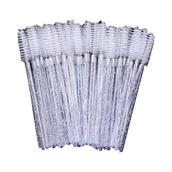 Imagem de 50 Escovas Descartáveis para Cílios com Glitter Cristal - Micro Aplicador de Rímel