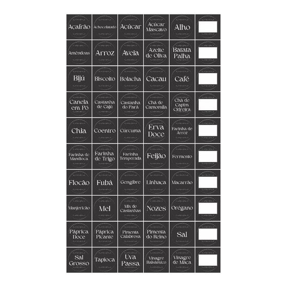 Imagem de 50 Etiquetas Adesivas Para Potes Alimentos e Temperos Cozinha