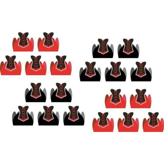 Imagem de 50 Forminhas Chá De Lingerie (vermelho E Preto)