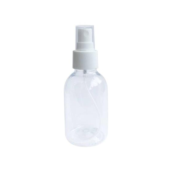 Imagem de 50 Frascos Pet Cristal 100ml Com Spray Branco Rosca 24