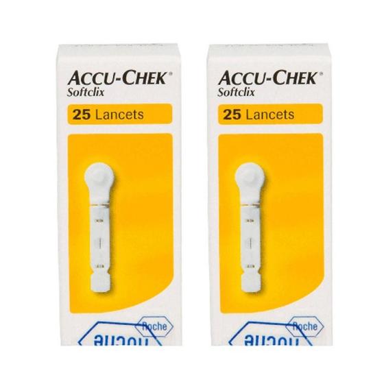 Imagem de 50 Lancetas Accu Chek Softclix 2 Caixa Com 25 Lancetas