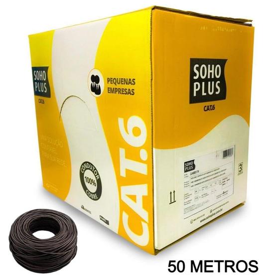 Imagem de 50 Metros De Cabo Rede Cat6 SohoPlus Furukawa 100% Cobre