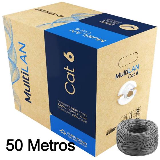 Imagem de 50 Mts de Cabo Rede C6 Furukawa CM Multilan 100% Cobre U/UTP