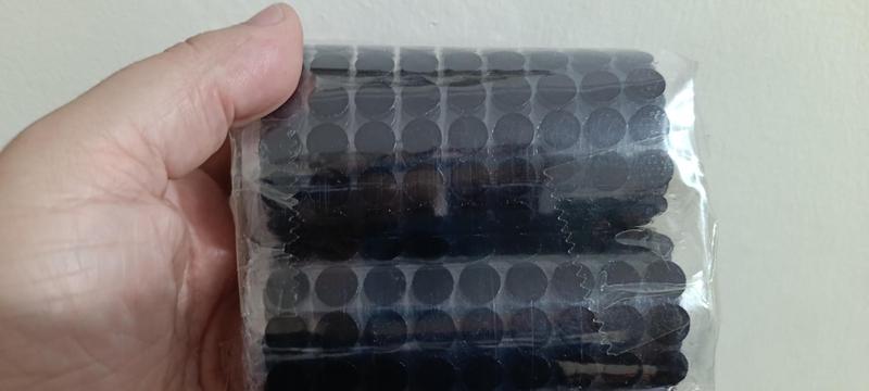 Imagem de 50 pares de mini tiras autocolantes adesivo redondo 10mm Preto