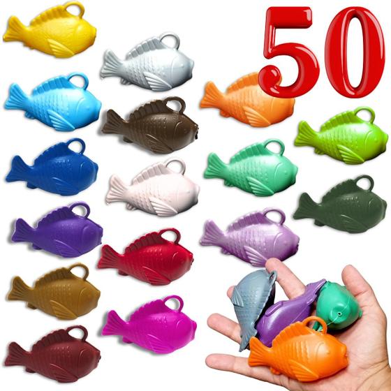 Imagem de 50 Peixinho para Pescaria Festa Junina Peixe Brinquedo Color