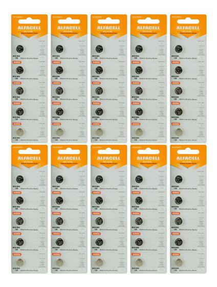 Imagem de 50 Pilhas Baterias Lr44  Ag13 Alcalina Alfacell