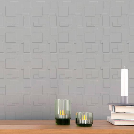 Imagem de 50 Placas PVC 3d Revestimento de Parede Decorativa Mini Cadre Alto relevo Quarto Sala Cozinha 50cm x 50cm