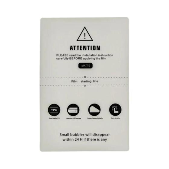 Imagem de 50 Protetores de Tela de Hidrogel TPU Fosco HD para Celular - Máquina de Corte Incluída