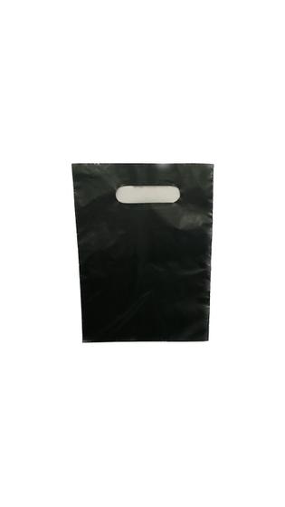 Imagem de 50 sacolas plásticas - 16x20 -alça vazada boca de palhaço para loja - 0,08 micras