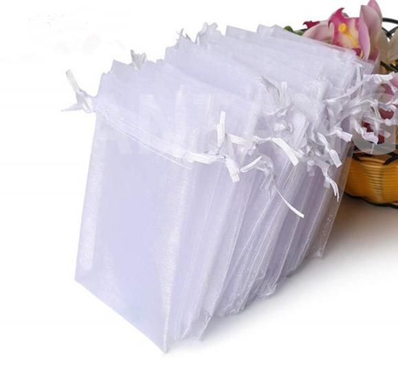 Imagem de 50 saquinhos de organza Branco 7x9cm