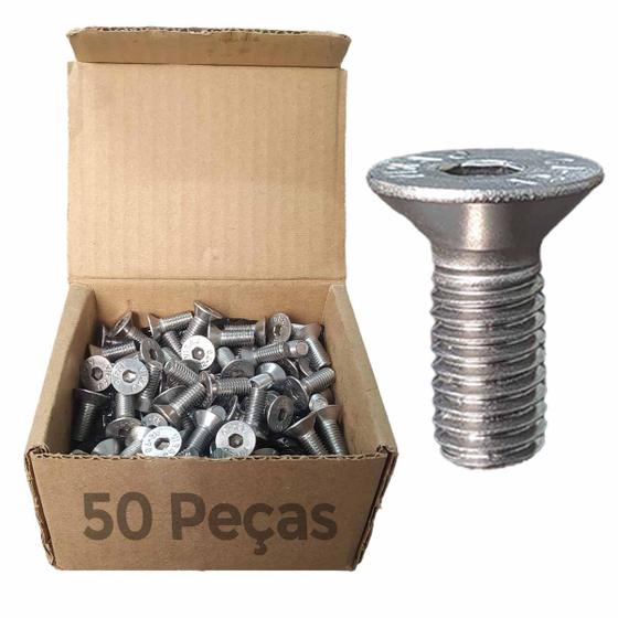 Imagem de 50 Un Parafuso Allen Cabeça Chata Inox 04 x 12mm Fio 0,7 MA