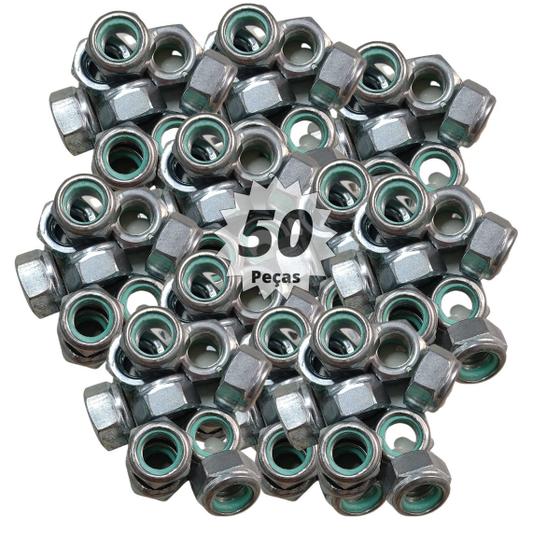 Imagem de 50 Und Porca Travante 1/4 Polegada Nylon 20F UNC