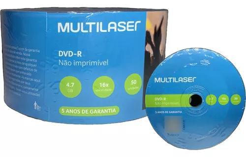 Imagem de 50 Unidades DVD-R Multilaser - 4,7 GB - 16x - Com Logo