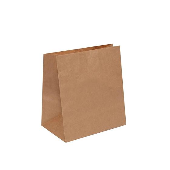 Imagem de 50 Unidades Sacos de papel Kraft para Delivery e Mercado Compras tamanho Médio 28,5x24 cm