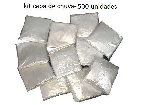 Imagem de 500 Capas de Chuva Transparente Descartável Tamanho Único Kit Atacado