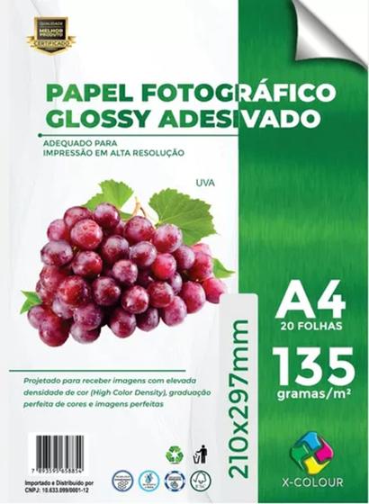 Imagem de 500 Folhas Papel fotográfico glossy adesivo 135gr X colour