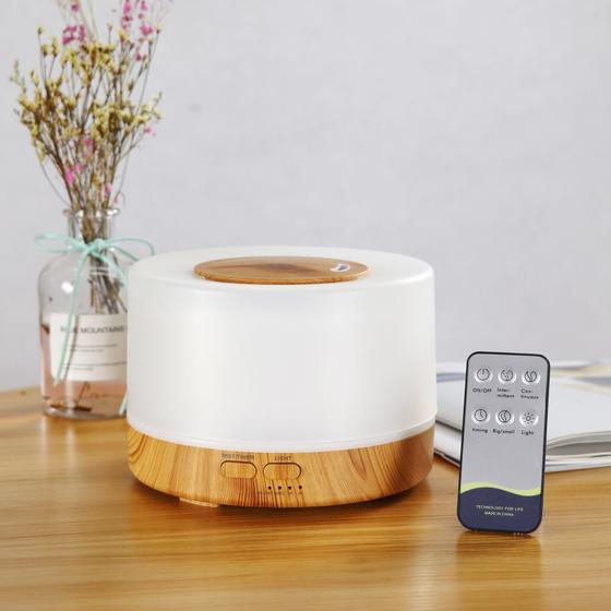 Imagem de 500 ML Umidificador Difusor de Óleo Essencial Umidificador de Ar Doméstico Difusor de Aroma Aromaterapia LED 7 Controle