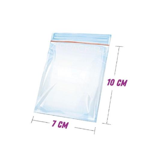 Imagem de 500 Sacos Saquinho Zip Lock Hermético 7x10cm Plastico Zip Lock