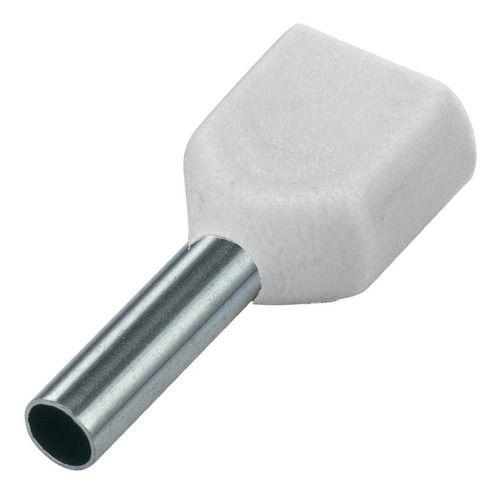 Imagem de 500 X Terminal Conector Tubular Ilhós Duplo 0,5mm Branco