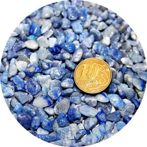 Imagem de 500G Quartzo Azul Celeste Pedra Rolado PP 8mm Classe B