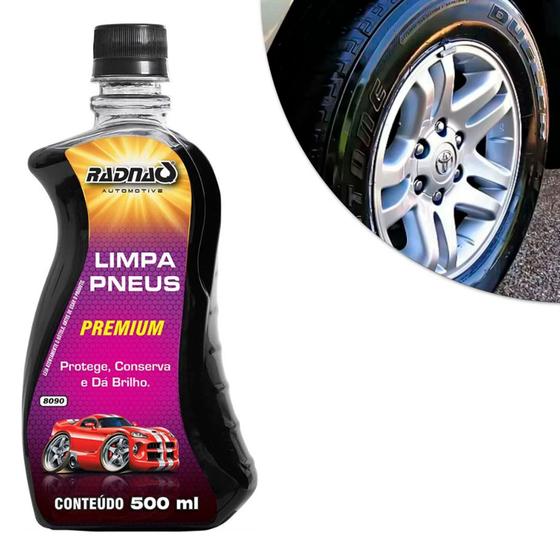 Imagem de 500ml Pretinho Black De Pneu Radnaq Revitalizador Premium