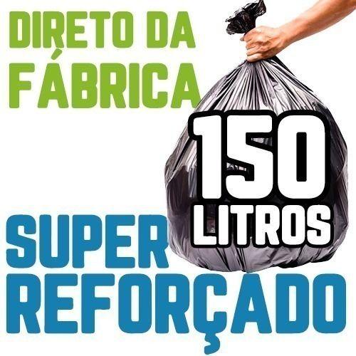 Imagem de 500un Saco Lixo 150 Litros Preto Super Reforçado