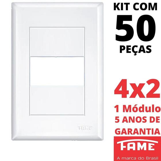 Imagem de 50un Placa 4X2 01 Módulo Com Suporte Evidence FAME 2885/3894