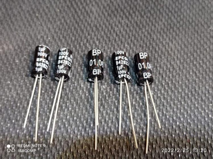 Imagem de 50x Capacitor Eletrolítico 1uf/100v 85º Bipolar 5x11mm