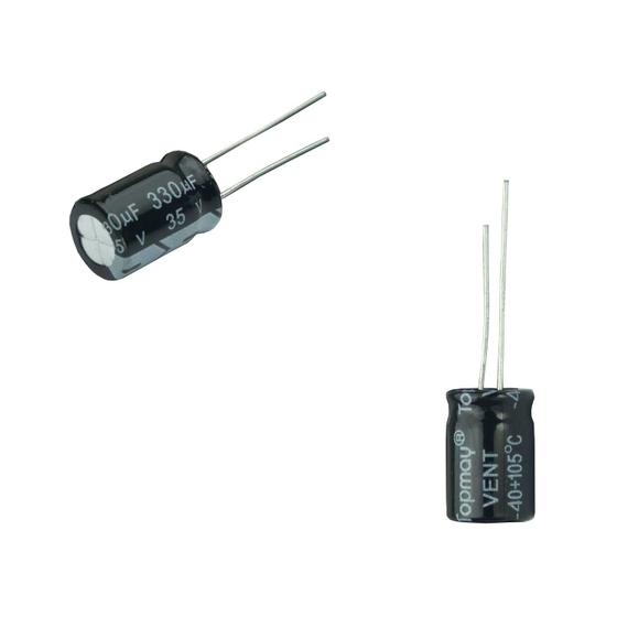 Imagem de 50x Capacitor Eletrolítico 330uf x 35v 105º Kit c/ 50 Peças