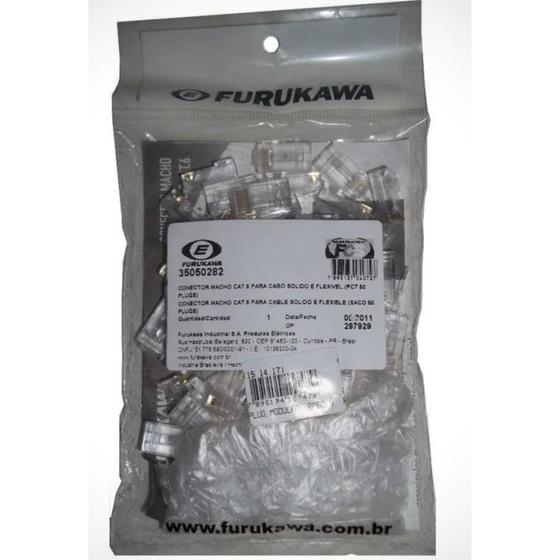 Imagem de 50x Conector Rj45 Macho Cat6 Furukawa Gigalan Original