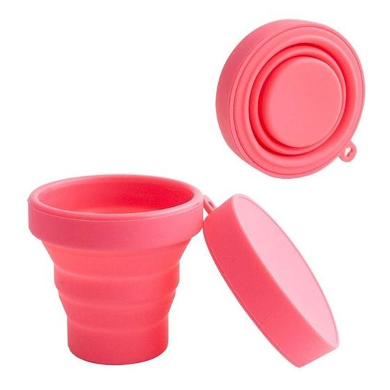 Imagem de 50x Copos Retrátil De Silicone Dobrável 150ml Ecológico