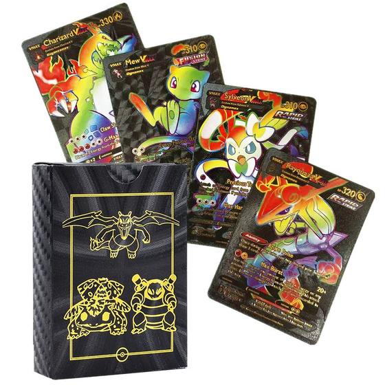 Imagem de 55 Cartas de Pokémon Preto Rainbow Deck Lote Cards