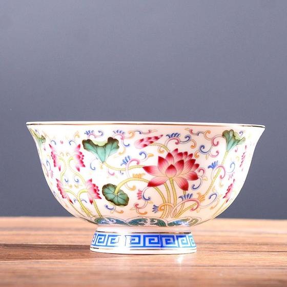 Imagem de 5inch Esmalte chinês Cor Cerâmica Mesa de mesa Domicílio Sopa De Arroz Tigela Ramen Bowls Cozinha Utensílios Porcelana Dinnerware Gift Tigelas