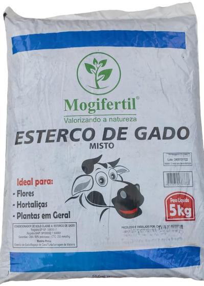 5Kg Esterco Bovino/Gado Adubo Curral Orgânico Seco Mogifertil Menor preço em 5Kg Esterco Bovino/Gado Adubo Curral Orgânico Seco Mogifertil